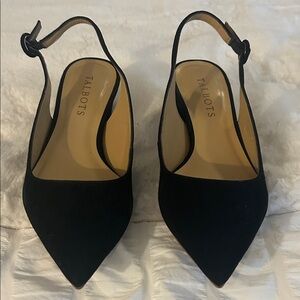 Talbots Classic Black Slingback Heels